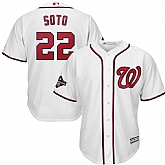 Nationals 22 Juan Soto White 2019 World Series Champions Cool Base Jersey Dzhi,baseball caps,new era cap wholesale,wholesale hats